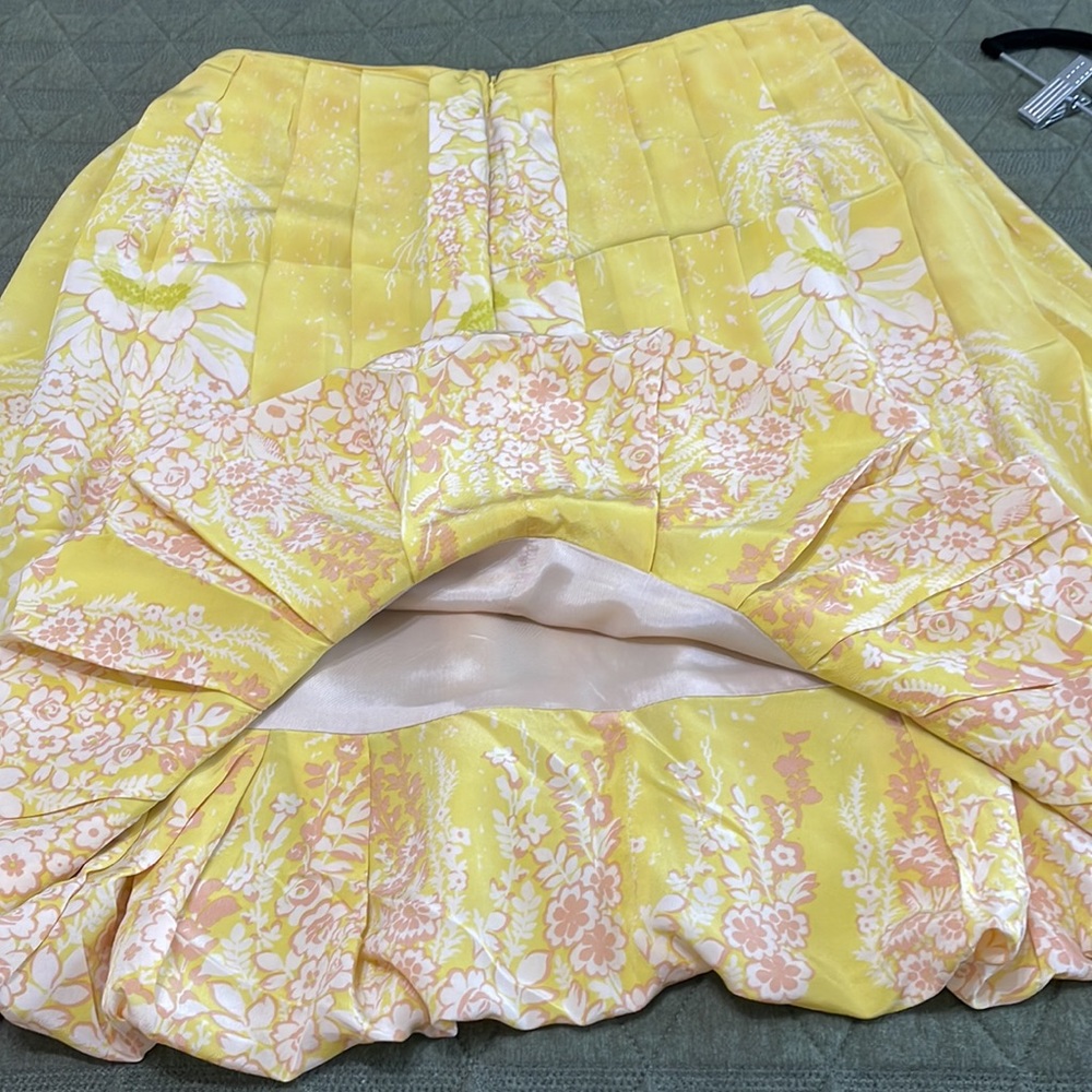 Tracy Reese floral silk skirt with bubble hem size 8 - Picture 5 of 10